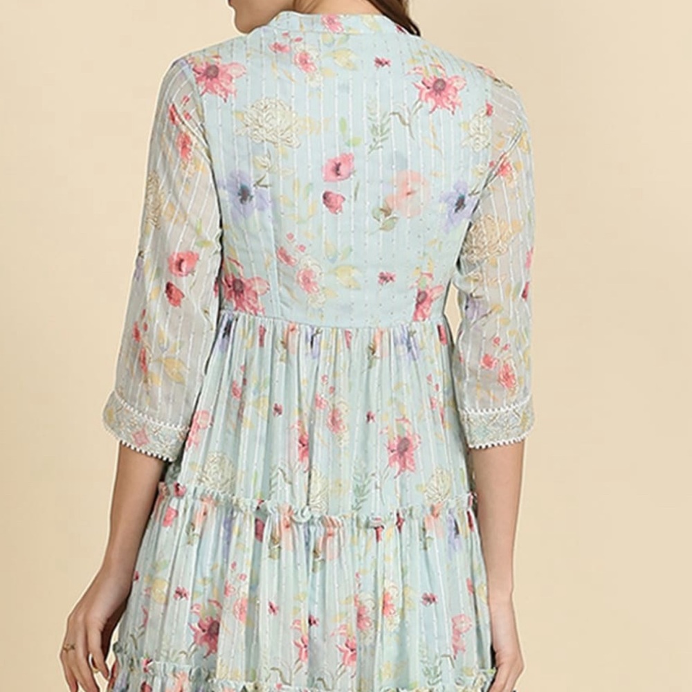 Sea blue women A Line dress